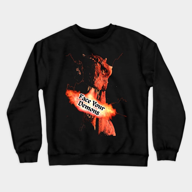 Face Your Demons Crewneck Sweatshirt by MckinleyArt